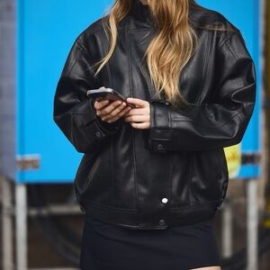 H&M oversized biker jacket.